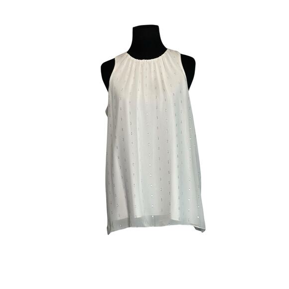 Vince Camuto off white silver sleeveless blouse size Small - Picture 11 of 16
